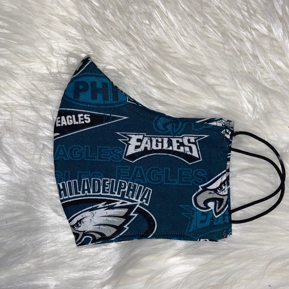 Face Mask w Filter Pocket Phila Eagles Glitter - Picture 2 of 3